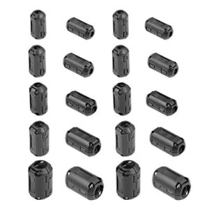 uxcell ferrite cores ring 3.5mm 5mm 7mm 9mm 13mm clip-on rfi emi noise suppression filter cable clip, black 20pcs
