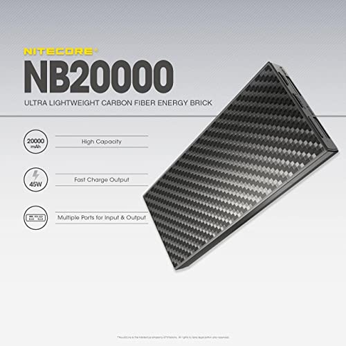 Nitecore Traveling Companion NB20000 Multi Ports USB Power Bank 20,000mAh w/Eco-Sensa VC4 4-Slot Digital Charger