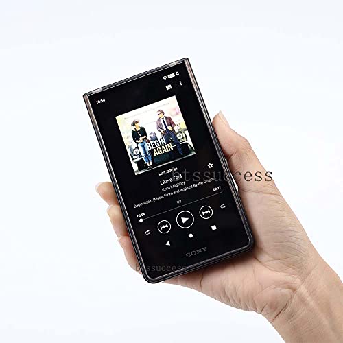 Soft Clear TPU Protective Shell Skin Case Cover for Sony Walkman NW-ZX700 NW-ZX706 NW-ZX707 (Clear Black case and Glass)