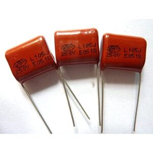 100pcs cbb 105 250v 105j cl21 1uf 1000nf p15 metallized polypropylene film capacitor