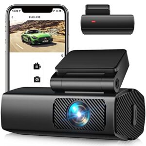 dash cam 1080p car camera, euki wifi dash camera for cars, dash cam front with night vision, 170°wide angle, 24 hours parking monitor, loop recording, g-sensor, app control, support 128gb max
