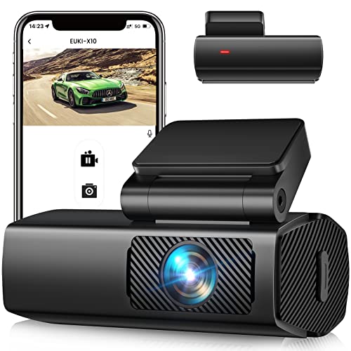 Dash Cam 1080P Car Camera, EUKI WiFi Dash Camera for Cars, Dash Cam Front with Night Vision, 170°Wide Angle, 24 Hours Parking Monitor, Loop Recording, G-Sensor, APP Control, Support 128GB Max