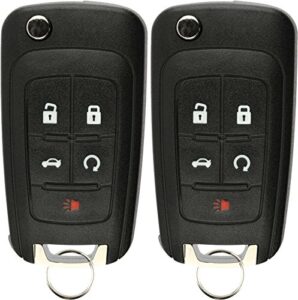 keylessoption keyless entry car remote uncut flip key fob replacement for oht01060512 (pack of 2)