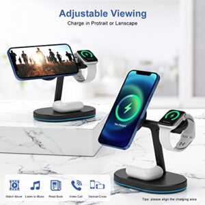 Magnetic Wireless Charger, 3 in 1 Wireless Charging Station for Multiple Devices, for iPhone 14/Pro/Max/Plus/13/12 Series, iWatch 7/6/5/4/3/2, AirPods Pro/2/3/Pro 2(with Adapter)