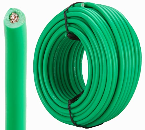 Audiopipe 12 Gauge 50' Feet Green Car Audio Home Remote Primary Cable Wire LED