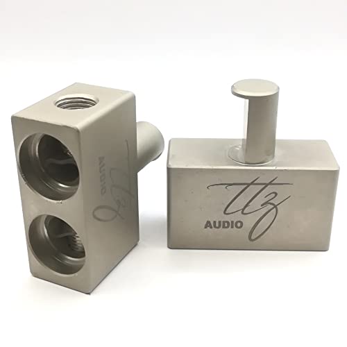 TTZ Audio Dual 2/0 Gauge to 1/0 Gauge Amp Input Reducers (Pair) for Easy Car Audio Amplifier Competition Amp Installation