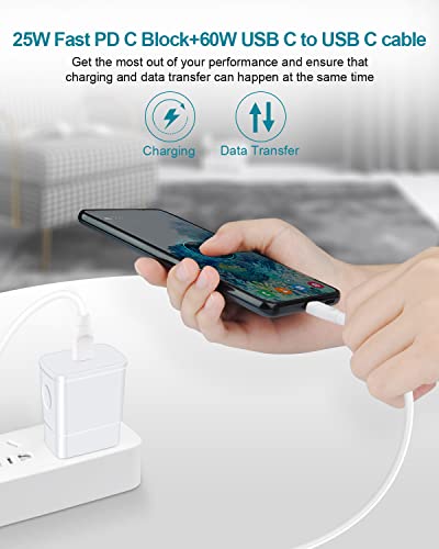 25W USB C Charger Super Fast Charging for Samsung Galaxy A04S A03S A02S Z Flip 4 Z Fold 3 A14 A13 A12 A53 S10 S20 S21 S22 S23 Ultra Google Pixel 7 6 Pro 6a, Android Phone Charger Type C Block Cable