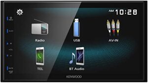 kenwood dmx125bt 6.8 inch lcd touchscreen digital media car stereo, bluetooth audio and hands free calling, double din, usb, rear camera input, am/fm radio