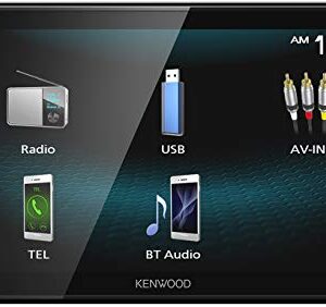 KENWOOD DMX125BT 6.8 Inch LCD Touchscreen Digital Media Car Stereo, Bluetooth Audio and Hands Free Calling, Double Din, USB, Rear Camera Input, AM/FM Radio