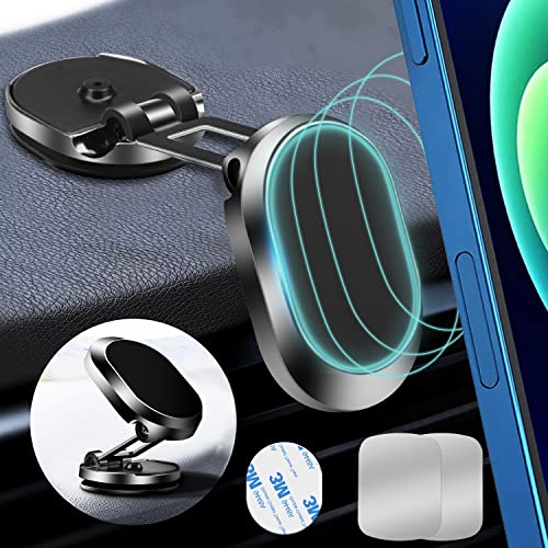 ZXK CO Magnetic Phone Holder for Car Multi-Functional Cell Phone Mount Desk Phone Holder Strong Magnet Car Phone Mount 360° Rotation Foldable Phone Cradle for Dashboard Screens All Smartphones