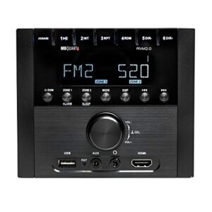mb quart rvm2.0 – rv in dash compact, mechless source unit with am/fm and bluetooth 4.0 plus multi-zone audio control