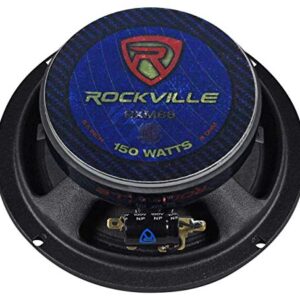 Rockville RXM68 6.5" 150w 8 Ohm Mid-Bass Driver Car Audio Speaker, Mid-Range