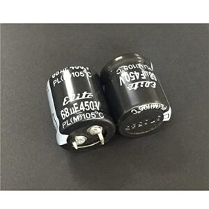 2pcs 68uF 450V Elite PL Series 22x25mm 450V68uF Snap-in PSU Aluminum Electrolytic Capacitor