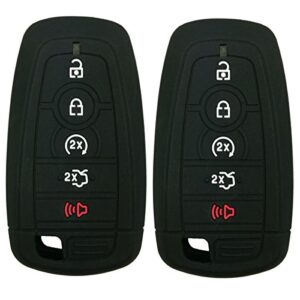 2pcs coolbestda rubber 5buttons smart key fob full protector remote skin cover case keyless jacket for 2019 2018 2017 ford fusion f250 f350 f450 f550 edge explorer