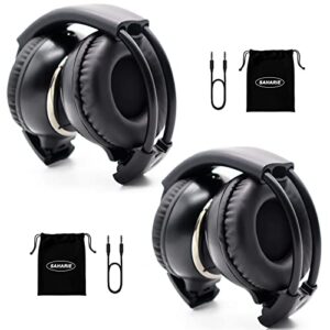 saharie 2 pack of ir headphones for car dvd,foldable 2 channel infrared headphone wireless for universal entertainment system