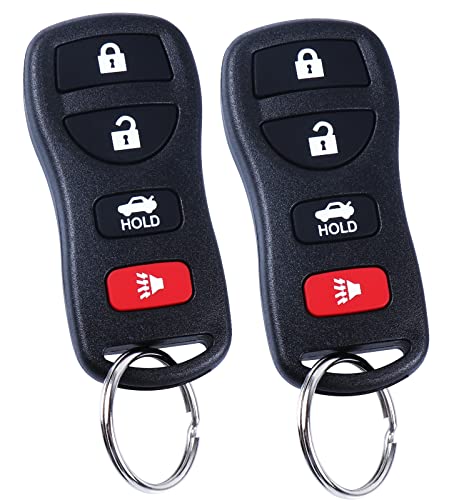 4Btn Car Keyless Entry Compatible fits 03-2009 Nissan 350Z Quest/02-2006 Altima Maxima Murano/Armada Sentra Versa/ Infiniti QX56 FX35 EX35 G35 (KBRASTU15) 2 Pack