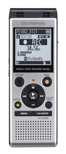 olympus ws-852 silver voice recorder with true stereo mic, 4gb, 110 hours battery life, microsd external memory, usb, with mp3 file format.
