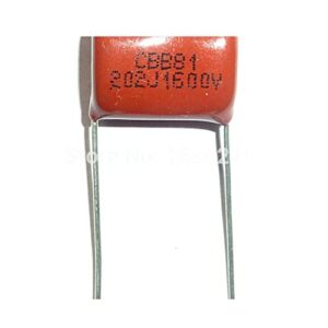 100pcs cbb capacitor 202 1600v 202j 1.6kv 2000pf 2nf p15 cbb81 metallized polypropylene film capacitor
