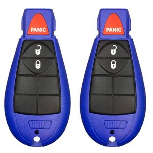 2 new blue keyless entry 3 buttons remote key fob shell / case m3n5wy783x, iyzc01c 56046707ae for chrysler town country dodge challenger charger durango grand caravan journey ram