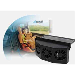 Newest Solar Powered 3 Fan Car Exhaust Fan, Car Radiator Fan Air Vent Radiator Energy Saving Exhaust Fan for General Types of Cars