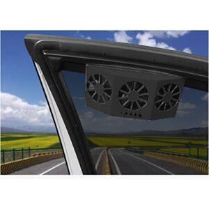 Newest Solar Powered 3 Fan Car Exhaust Fan, Car Radiator Fan Air Vent Radiator Energy Saving Exhaust Fan for General Types of Cars