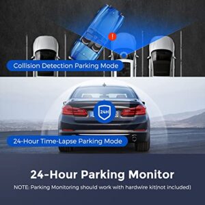 AZDOME Front and Rear Dash Cam, 4K + 1080P Dual Dash Camera for Cars with 5.8GHz WiFi GPS, Night Vision, 24 Hours Parking Mode, WDR, Loop Recording, G-Sensor, APP, Free 64GB Card