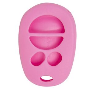 keyless2go replacement for new silicone cover protective case for 4 button remote key fobs with fcc gq43vt20t – pink