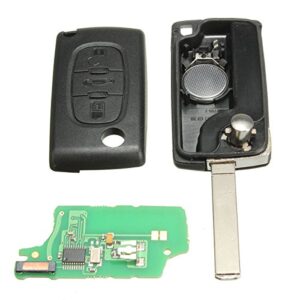 katur 433mhz 3 buttons auto car remote key shell case cover replacement with battery id46 chip for peugeot citroen berlingo