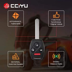 cciyu Replacement Remote Head Ignition Key Keyless Entry Combo 1 X 4 Buttons Replacement for Honda for Accord/for CR-V/for Element OUCG8D-380H-A