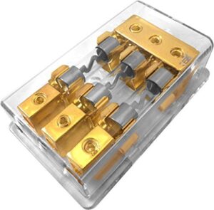 jex electronics 3/triple/3x agu in-line fuse holder distribution block stereo/audio/car 30a-100a