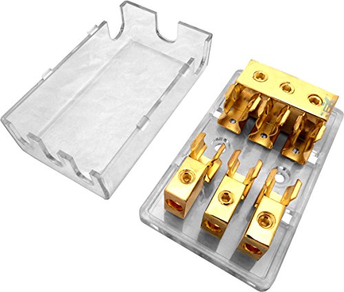 Jex Electronics 3/Triple/3X AGU in-Line Fuse Holder Distribution Block Stereo/Audio/Car 30A-100A