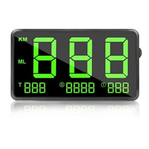 fastsun c80 car heads up display, 4.5″ large screen digital speedometer car gps mph/km/h hud display with driving speed & time, over-speed alarm for all vehicle, suv, bicycle, motorcycle, truck