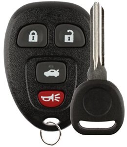 discount keyless replacement key fob car remote and uncut transponder key compatible with ouc60270, 15912859, id 46
