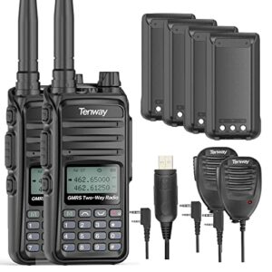 gmrs radio handheld gm-55 2pcs 5w long range two way radio gmrs repeater capable, with noaa scanning & receiving, display sync, for off road overlanding