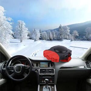 2023 Car Heater Fan, 12V 150W Portable Car Heater 2 in 1 Fast Heating Car Windshield Defrost Defogger Auto Ceramic Heater Fan (Red) 1