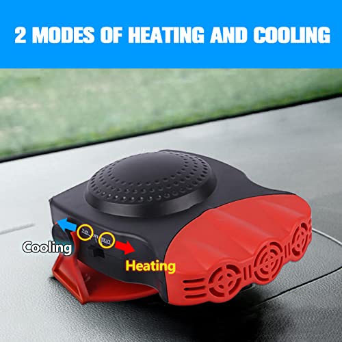 2023 Car Heater Fan, 12V 150W Portable Car Heater 2 in 1 Fast Heating Car Windshield Defrost Defogger Auto Ceramic Heater Fan (Red) 1