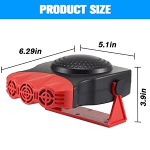 2023 Car Heater Fan, 12V 150W Portable Car Heater 2 in 1 Fast Heating Car Windshield Defrost Defogger Auto Ceramic Heater Fan (Red) 1