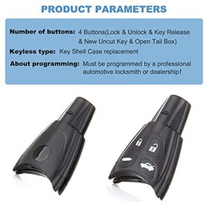 ECCPP 1X Keyless Entry Remote Control Car Key Fob Shell Case Replacement for 03-2009 for Saab 9-3 03-2006 for Saab 9-5 LTQSAAM433TX