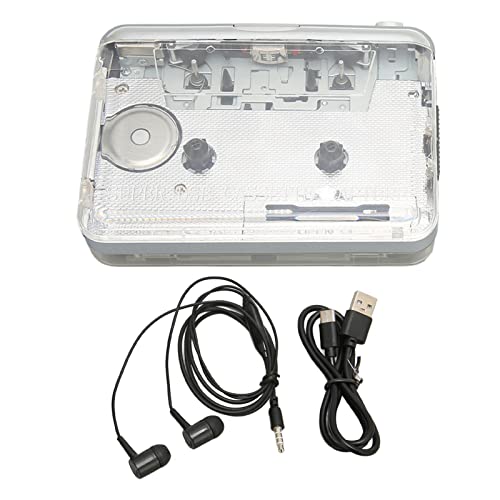 plplaaoo Cassette Player, Portable Cassette Tape Player, Tapes with Music, Mini Cassette Tape Recorder, Multifunction Clear Stereo Sound FM Radio Cassette Player with Headphone Jack