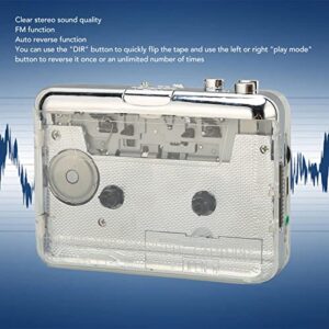 plplaaoo Cassette Player, Portable Cassette Tape Player, Tapes with Music, Mini Cassette Tape Recorder, Multifunction Clear Stereo Sound FM Radio Cassette Player with Headphone Jack