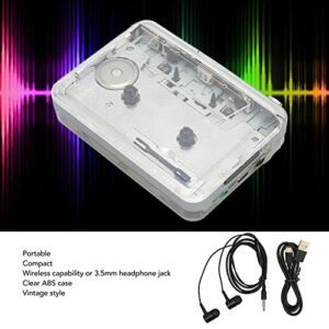 plplaaoo Cassette Player, Portable Cassette Tape Player, Tapes with Music, Mini Cassette Tape Recorder, Multifunction Clear Stereo Sound FM Radio Cassette Player with Headphone Jack