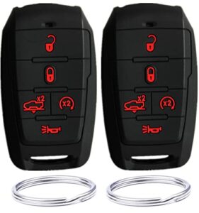 silicone smart key fob cover remote case keyless protector jacket for dodge 2019-2022 ram 1500 pickup 68291690ab/ac/ad black