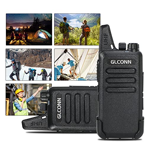 Walkie Talkies for Adults - GLCONN Hands Free 2 Way Radio Walkie Talkies with Earpiece - Portable Two Way Radios Long Range Rechargeable for Store Hotel Commerical Government Hunting (2 Pack)