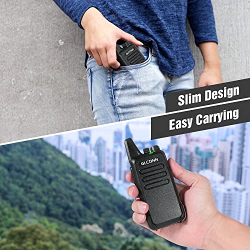 Walkie Talkies for Adults - GLCONN Hands Free 2 Way Radio Walkie Talkies with Earpiece - Portable Two Way Radios Long Range Rechargeable for Store Hotel Commerical Government Hunting (2 Pack)