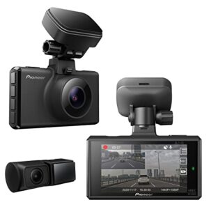 pioneer vrec-dh300d 2-channel dual recording 1440p wqhd (wide quad hd) dash camera system with 3” lcd screen
