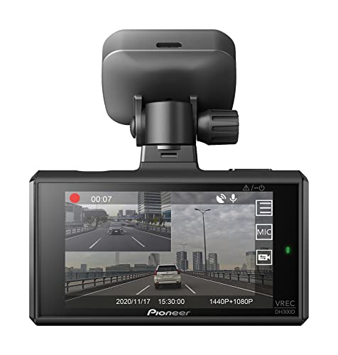 Pioneer VREC-DH300D 2-Channel Dual Recording 1440p WQHD (Wide Quad HD) Dash Camera System with 3” LCD Screen