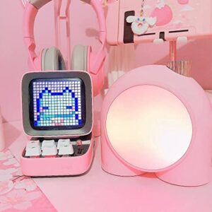 Divoom Ditoo-Bluetooth-Speaker & Planet-9 Mood-Lamp Gaming Desk Decoration Set with Kawaii and Cute Style RGB LED for Girls