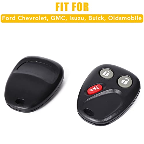 Key Fob Replacement Fit for Chevy Trailblazer GMC Envoy Isuzu Ascender Buick Rainier Oldsmobile Bravada 2002 2003 2004 2005 2006 2007 2008 2009, 3 Btn #MYT3X6898B 15051014 Car Remote, Set 2