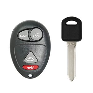 keyless2go replacement for keyless entry car key fob vehicles that use 4 button l2c0007t 10335582-88 remote, self-programming with new uncut pk3 transponder ignition car key b97