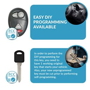 Keyless2Go Replacement for Keyless Entry Car Key Fob Vehicles That Use 4 Button L2C0007T 10335582-88 Remote, Self-Programming with New Uncut PK3 Transponder Ignition Car Key B97